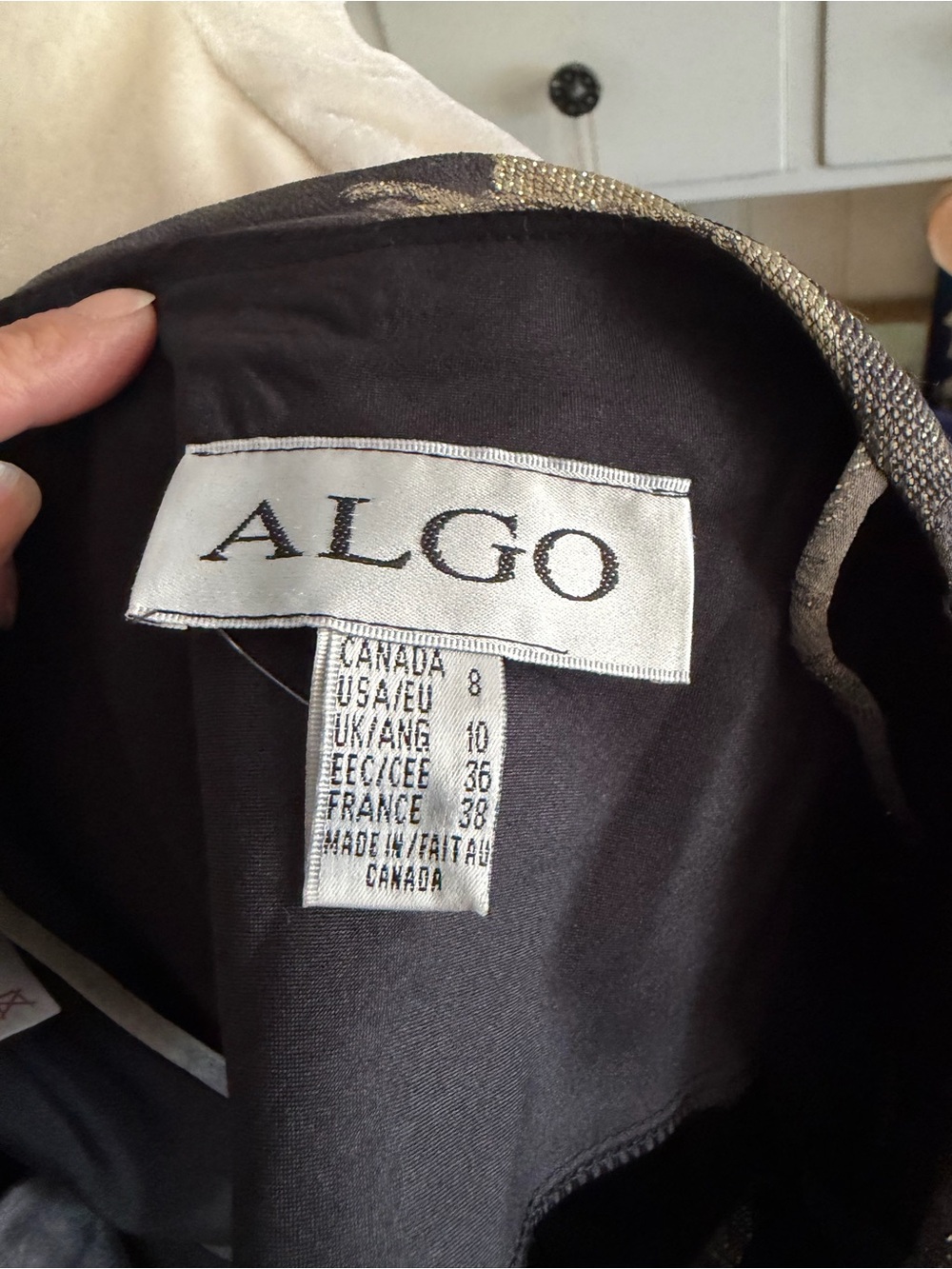 Algo Sleeveless Black Gray Gold & Silver Patterned Slip Dress - Picture 3 of 3